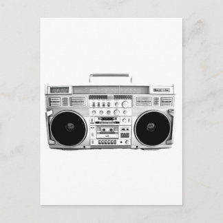 Boom Box Ghetto Blaster 80s 70s Cassette speler Briefkaart