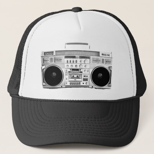 Boom Box Ghetto Blaster 80s 70s Cassette speler Trucker Pet (Voorkant)