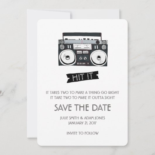Boom Box Huwelijk - Bewaar de Datum Save The Date (Voorkant)