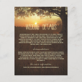 Boom Bruiloft Informatie Kaart met String Lights