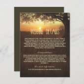 Boom Bruiloft Informatie Kaart met String Lights (Voorkant / Achterkant)