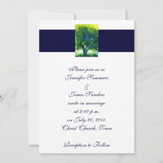 Boom bruiloft nodigt de marine terug kaart (Achterkant)