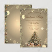 Boom, Cadeaus dennenappels Sterren Kerst Kaart (Voorkant / Achterkant)