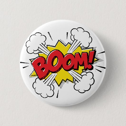 Boom Cartoon Design Ronde Button 5,7 Cm (Voorkant)