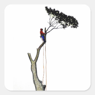 Boom chirurg Arborist op het werk cadeau Chainsee  Vierkante Sticker