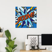 BOOM Comic Book Pop Art Modern Fun Retro Poster (Thuiskantoor)