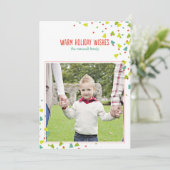 Boom Confetti Modern Flat Holiday-fotokaart Feestdagenkaart (Staand voorkant)