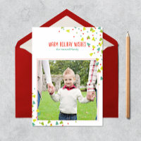 Boom Confetti Modern Flat Holiday-fotokaart