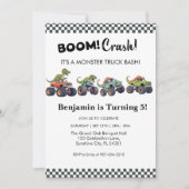 Boom Crash, Monster Truck Invitation Anniversaire (Devant)