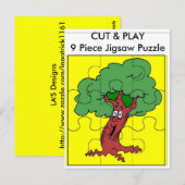 Boom, CUT & PLAY 9 stuk puzzel Briefkaart (Voorkant / Achterkant)