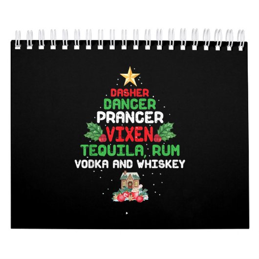 Boom Dasher Dancer Prancer Vixen Tequila Whiskey Kalender (Hoes)