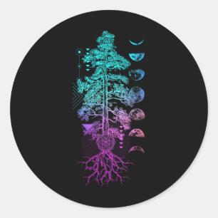 Boom Des Levens Fasen Van De Maan Yoga Chakra Cade Ronde Sticker
