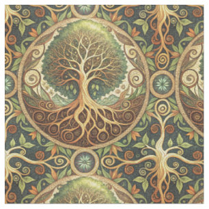 Boom des Levens Mandala Spiritueel Ontwerp Patroon Stof