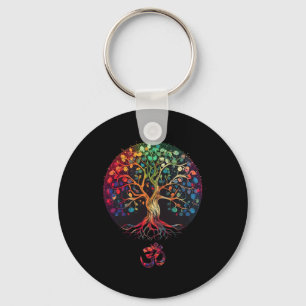 Boom Des Levens Met Om Symbool Yoga  Sleutelhanger