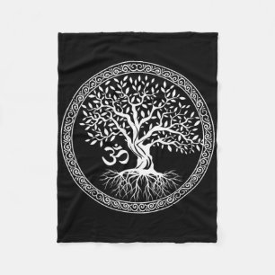 Boom Des Levens Met Om Symbool Yoga Zen Meditatie Fleece Deken