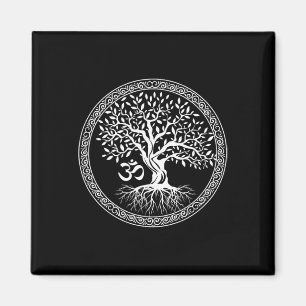 Boom Des Levens Met Om Symbool Yoga Zen Meditatie  Magneet