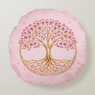 Boom des Levens Ontwerp Worp Kussen Zacht Roze