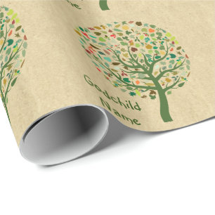 Boom des Levens Tiener Goddochter Gepersonaliseerd Cadeaupapier