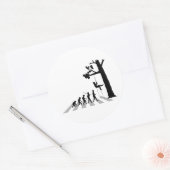 Boom die beklimt ronde sticker (Envelop)