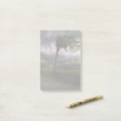 Boom die in de wind blaast tijdens een Donderd Sto Post-it® Notes (Op bureau)