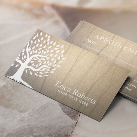 Boom Elegant Linen Texture Appointment Afsprakenkaartje