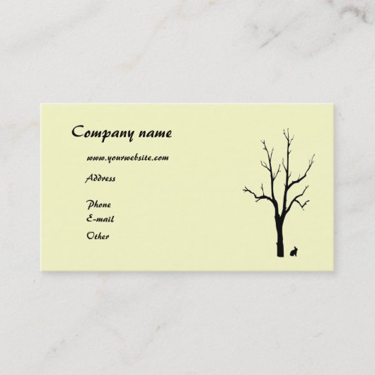Boom en Bunny Silhouette Visitekaartje (Voorkant)