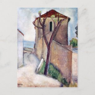 Boom en huis van Amedeo Modigliani Briefkaart