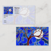 Boom en maan op Canvas - Blauw Visitekaartje (Voorkant / Achterkant)