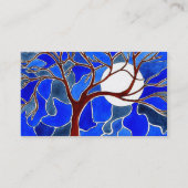 Boom en maan op Canvas - Blauw Visitekaartje (Achterkant)