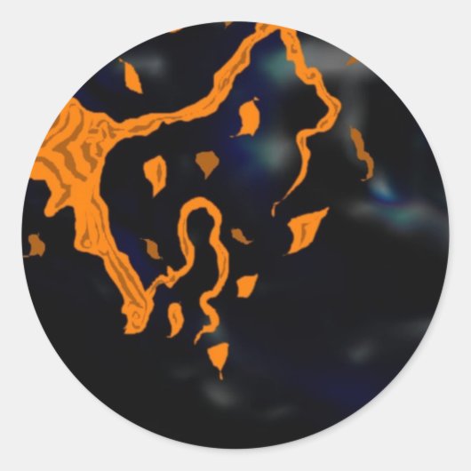 Boom en maan ronde sticker (Voorkant)