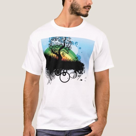 boom en regenboog t-shirt (Voorkant)