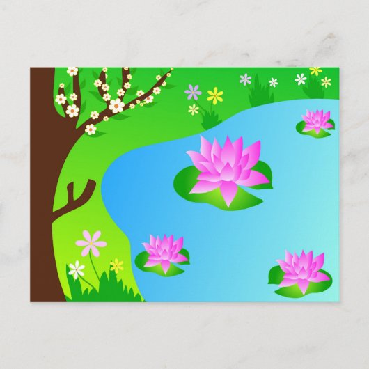 Boom en vijver - Briefkaart (Voorkant)