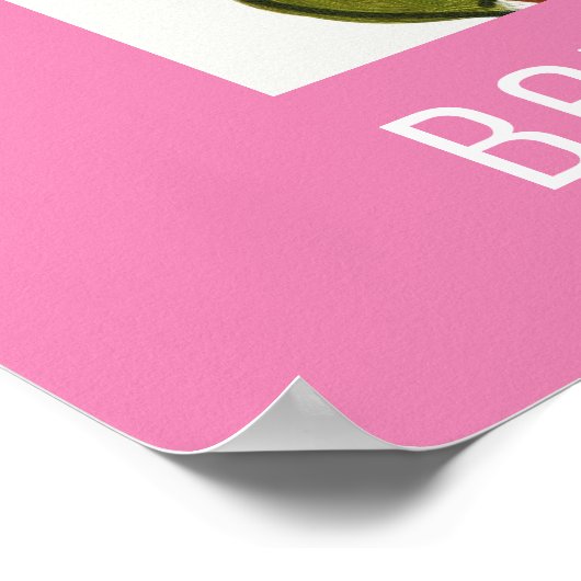 Boom- en vogelcitaat Paars en groen op wit Poster (Hoek)