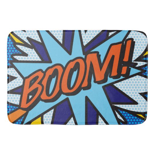 BOOM Fun Retro Comic Book Pop Art Badmat (Voorkant)