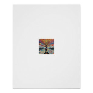 Boom Geest Oceaan Zonsopgang Chakra Perfect Poster