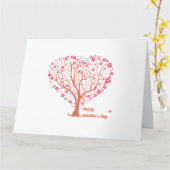 Boom Hart Gelukkige Valentijnsdag Kaart (Gele Bloem)