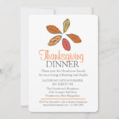 Boom Herfst Thanksgiving oranje uitnodiging (Voorkant)