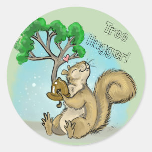Boom Hugger! Eekhoorn Ronde Sticker