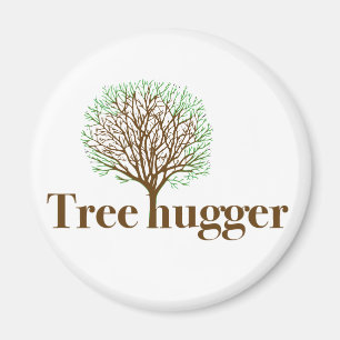 Boom-hugger met boomillustratie magneet