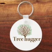 Boom-hugger met boomillustratie sleutelhanger (Voorkant)