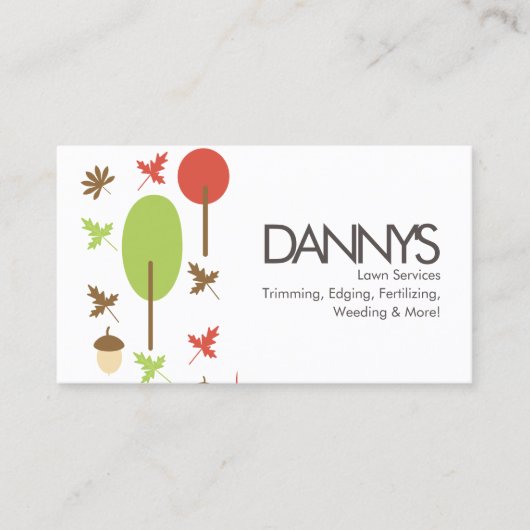 Boom Icoon Gazon Diensten Zakelijke Kaart Visitekaartje (Voorkant)