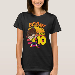 Boom ik ben 10 meisje verjaardag 10e verjaardagsfe t-shirt