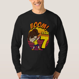 Boom ik ben 7 meisje verjaardag 7e verjaardagsfees t-shirt