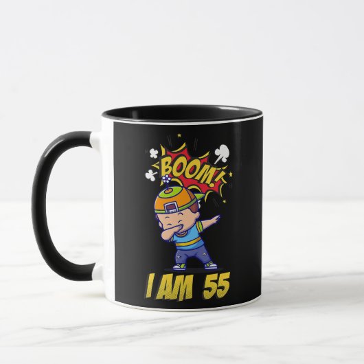 Boom ik ben VIJF Dabbing Child Funny Birthday Mok (Links)