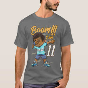 Boom Im 11 jaar oude zwarte jongen die 11th Birthd T-shirt