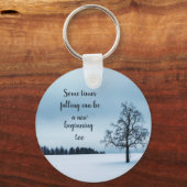 Boom in de sneeuwwitte sleutelhanger (Voorkant)