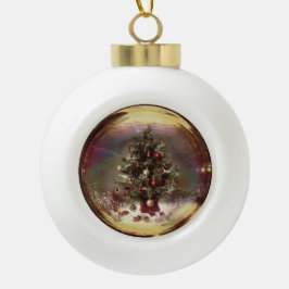 Boom in een bubbel keramische bal ornament