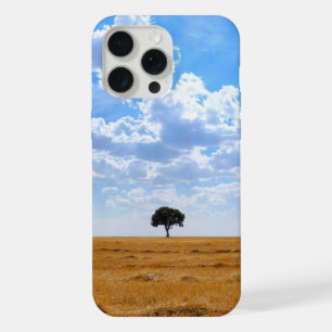 Boom in een geoogst tarweveld iPhone 15 pro max hoesje