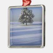 Boom in met sneeuw bedekt landschap metalen ornament (Links)