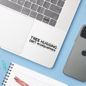 Boom knuffelen vuil aanbidding sticker (Laptop met iPhone)